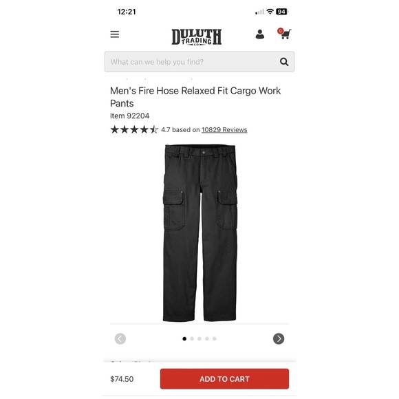 Duluth Trading Co Other - Men's Fire Hose Relaxed Fit Cargo Work Pants
